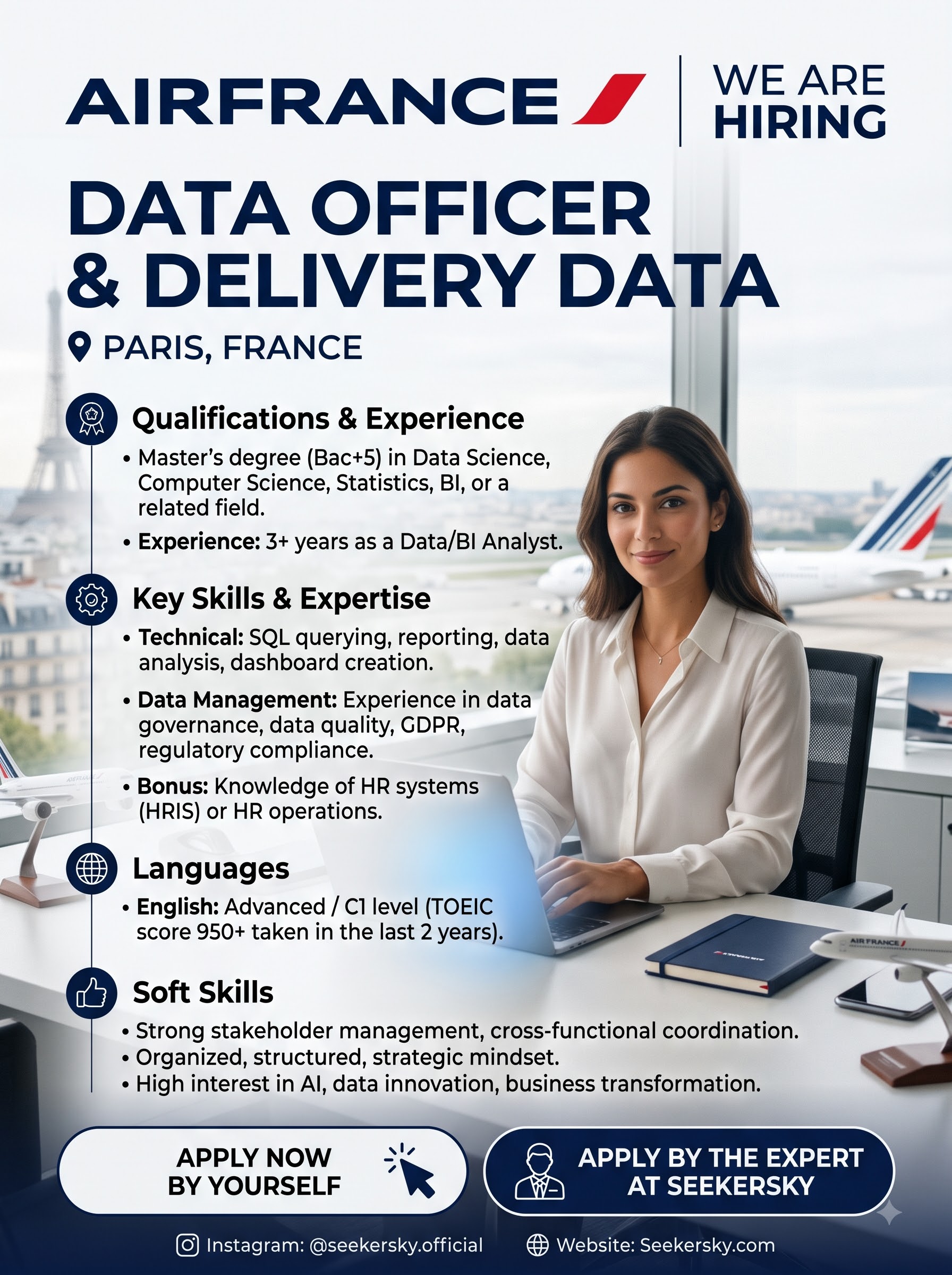 Hiring of Data Officer & Delivery Data | Air France | Paris, France 1 Air France hiring data officer 202608021051