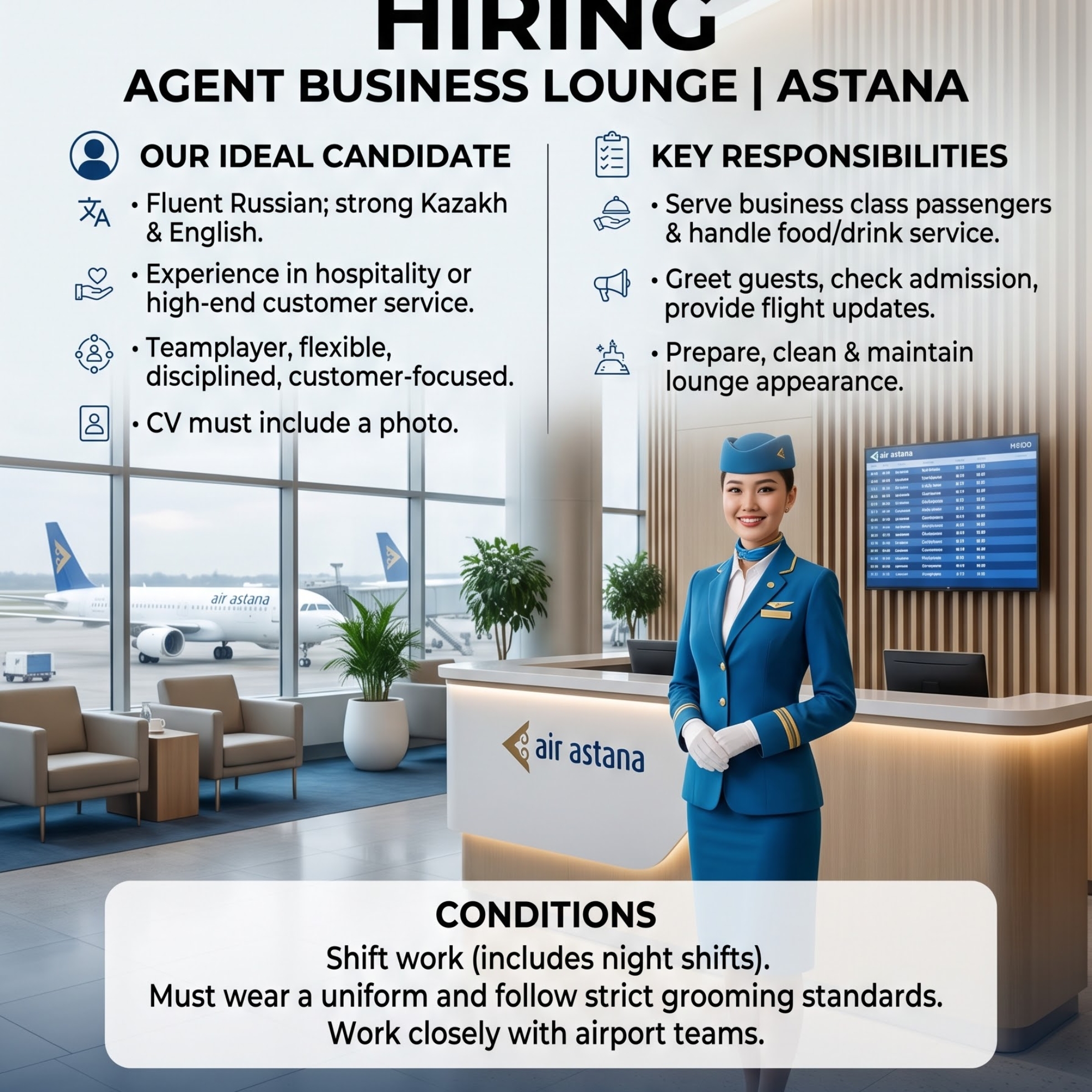 Home 24 Hiring of Agent Business Lounge Air Astana Astana