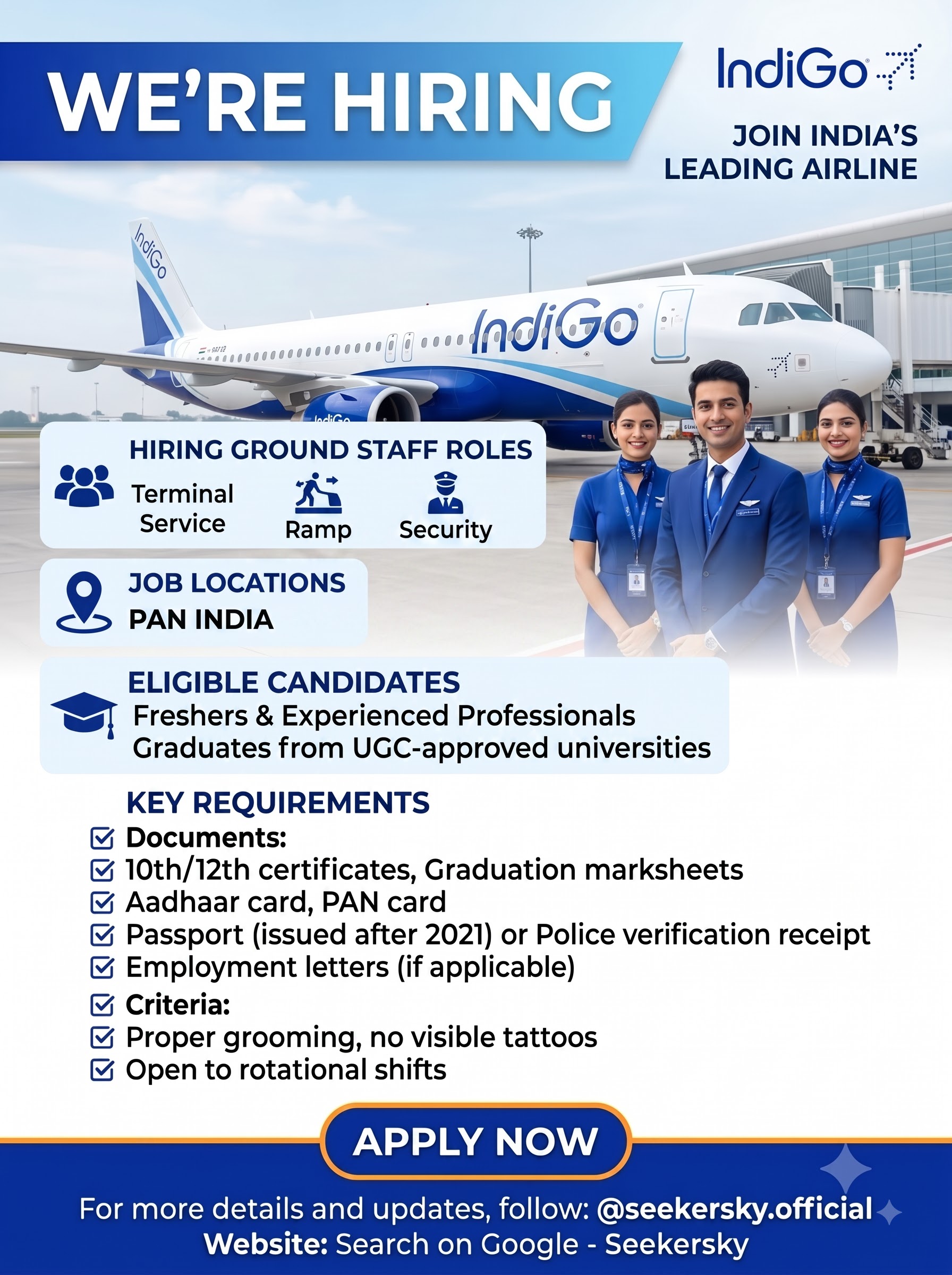 Hiring of Airport Staffs (Various Role) | Indigo Airlines | PAN India 1 Hiring of Airport Staffs Various Role Indigo Airlines PAN India