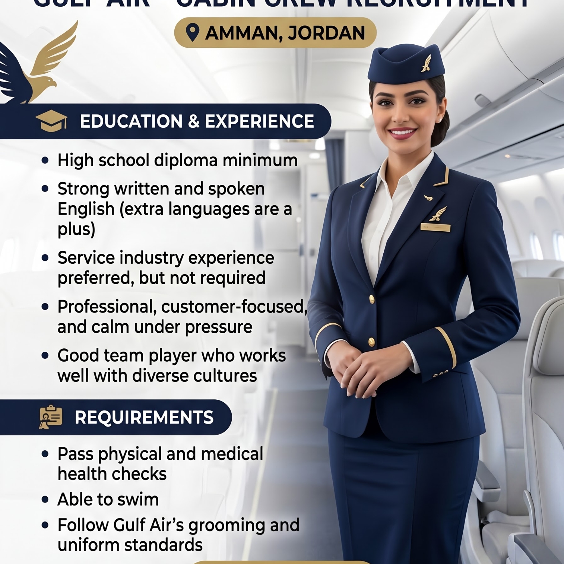 Home 25 Hiring of Cabin Crew Gulf Air Amman, Jordan