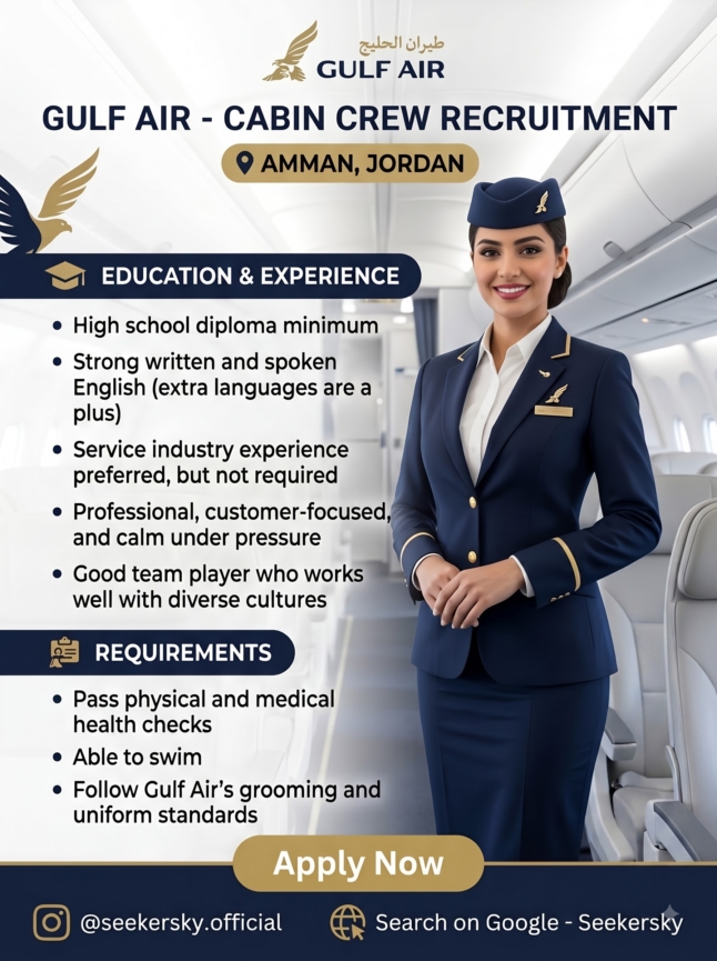 Hiring of Cabin Crew  Gulf Air  Amman, Jordan