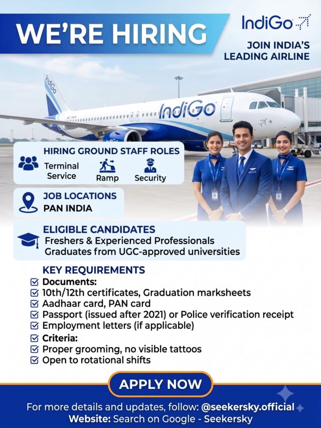 Hiring of Airport Staffs (Various Role) | Indigo Airlines | PAN India