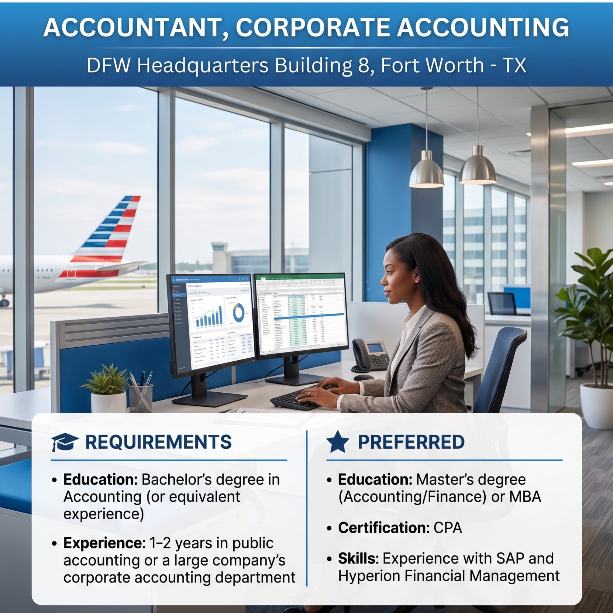 Home 29 Hiring of Accountant, Corporate Accounting American Airlines Fort Worth, TX (DFW HQ) United States