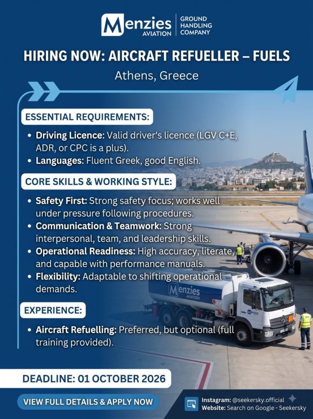Hiring of Aircraft Refueller – Fuels  Menzies  Athens International Airport, Greece