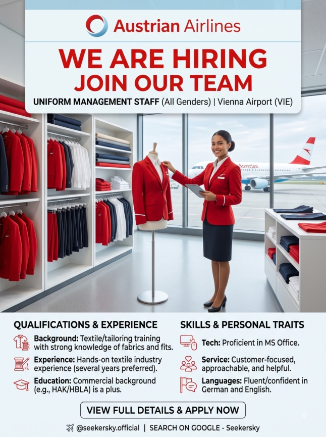 Hiring of Uniform Management Staff (All genders)  Austrian Airlines AG  Vienna Airport
